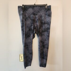 Gap go dry extra high rise black smoke leggings 7/8 length size xxl